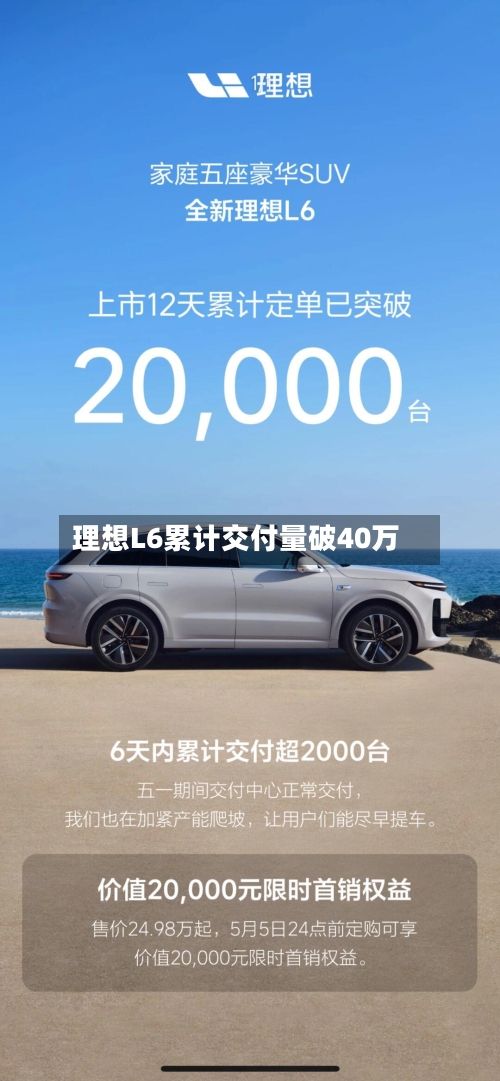 理想L6累计交付量破40万