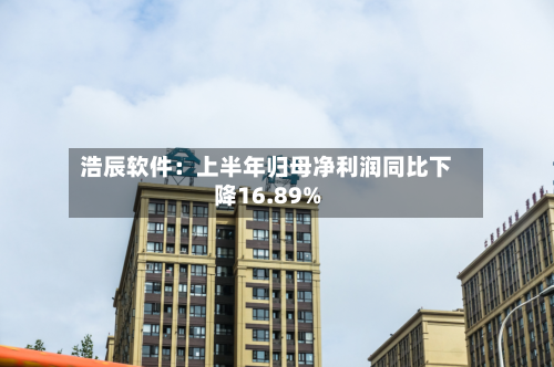 浩辰软件：上半年归母净利润同比下降16.89%