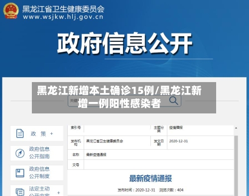 黑龙江新增本土确诊15例/黑龙江新增一例阳性感染者
