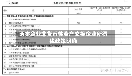 两类企业非货币性资产交换企业所得税政策明确