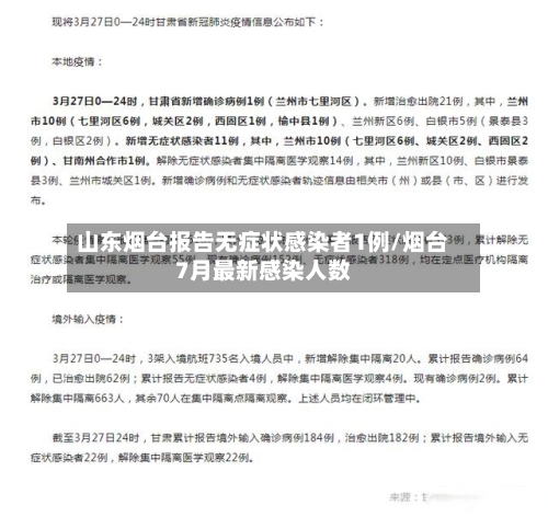 山东烟台报告无症状感染者1例/烟台7月最新感染人数-第2张图片