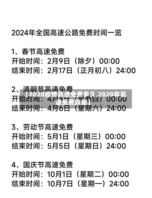 【2020疫情高速免费多久,2020年高速免费政策】-第3张图片