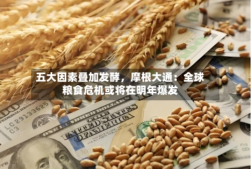 五大因素叠加发酵，摩根大通：全球粮食危机或将在明年爆发