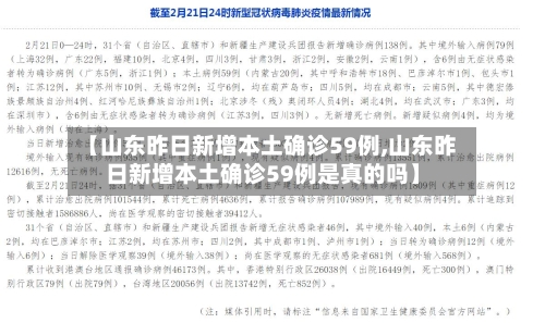 【山东昨日新增本土确诊59例,山东昨日新增本土确诊59例是真的吗】-第3张图片