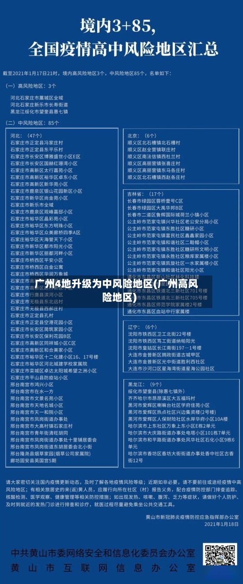 广州4地升级为中风险地区(广州高风险地区)
