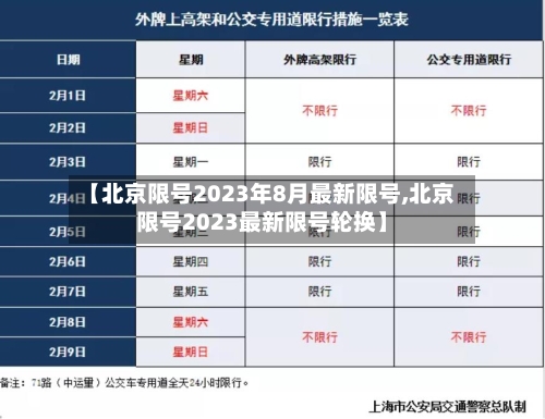 【北京限号2023年8月最新限号,北京限号2023最新限号轮换】
