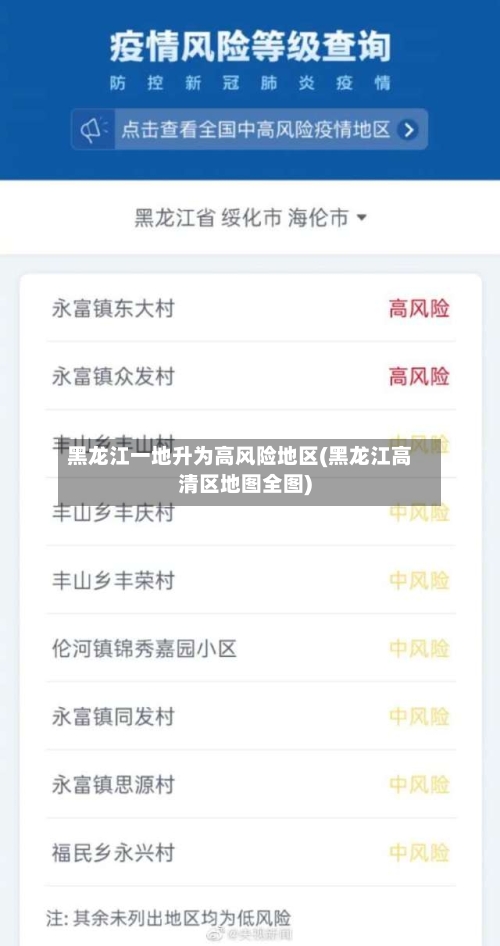 黑龙江一地升为高风险地区(黑龙江高清区地图全图)-第3张图片