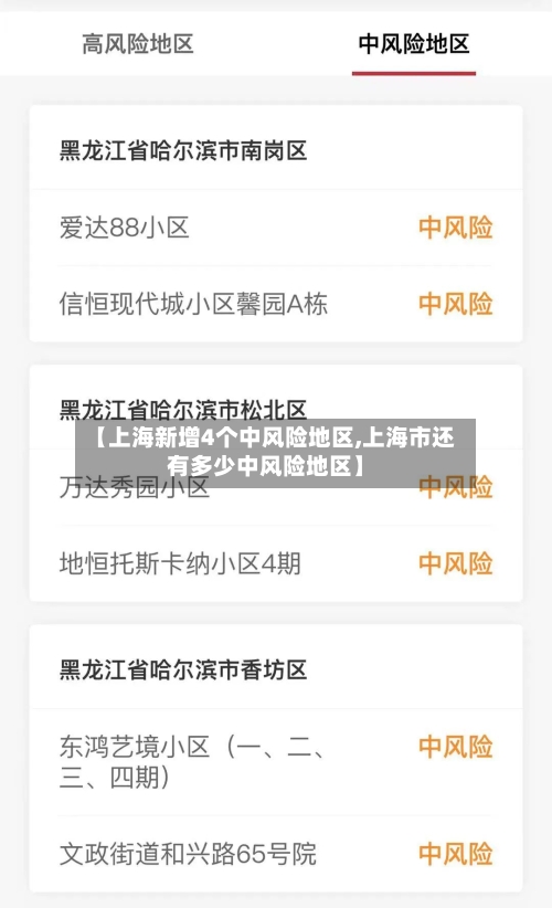 【上海新增4个中风险地区,上海市还有多少中风险地区】-第2张图片