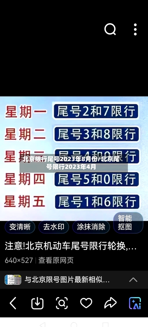 北京限行尾号2023年8月份/北京尾号限行2023年4月-第2张图片