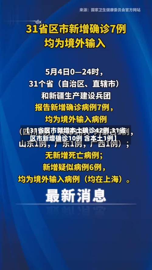 【31省区市新增本土确诊42例,31省区市新增确诊10例 含本土1例】