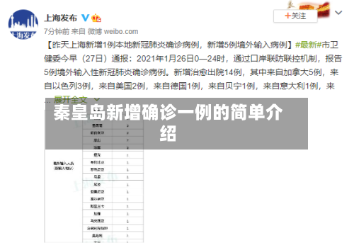 秦皇岛新增确诊一例的简单介绍-第2张图片