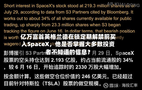 亿万富翁英格兰德在锁定期解禁前买入SpaceX，他是否掌握大多数投资者不知道的信息？-第2张图片