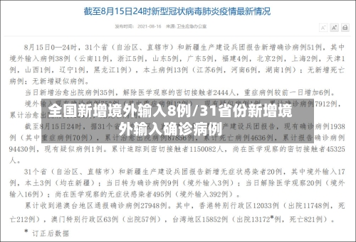 全国新增境外输入8例/31省份新增境外输入确诊病例