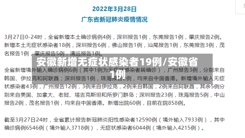 安徽新增无症状感染者19例/安徽省1例-第3张图片