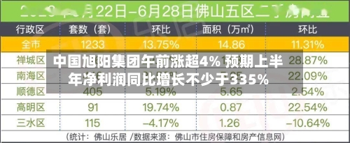 中国旭阳集团午前涨超4% 预期上半年净利润同比增长不少于335%-第3张图片