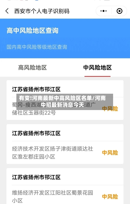 有变!河南最新中高风险区名单/河南中招最新消息今天-第2张图片