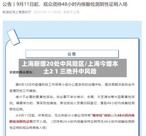 上海新增20处中风险区/上海今增本土2 1 三地升中风险-第3张图片