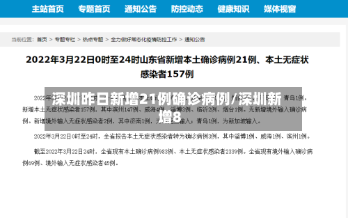 深圳昨日新增21例确诊病例/深圳新增8