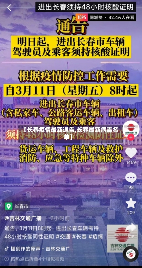 【长春疫情最新通告,长春最新病毒名单】-第2张图片