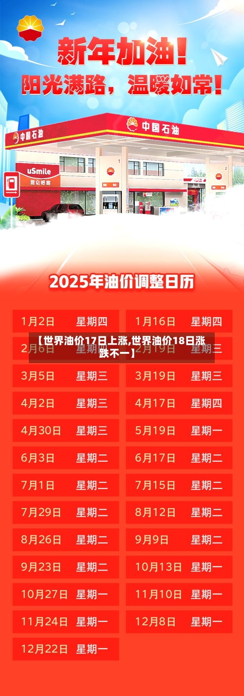 【世界油价17日上涨,世界油价18日涨跌不一】