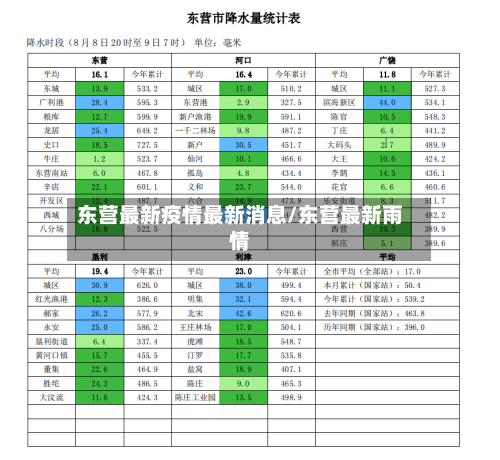 东营最新疫情最新消息/东营最新雨情