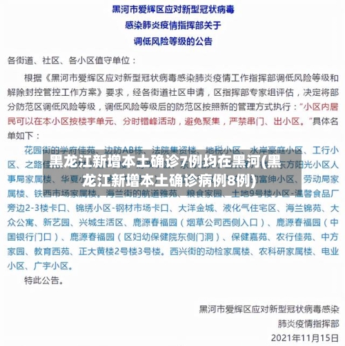 黑龙江新增本土确诊7例均在黑河(黑龙江新增本土确诊病例8例)-第3张图片
