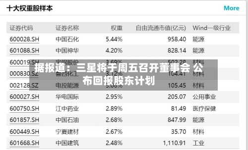 据报道：三星将于周五召开董事会 公布回报股东计划