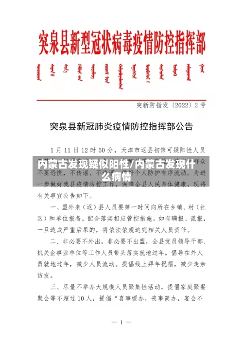 内蒙古发现疑似阳性/内蒙古发现什么病情