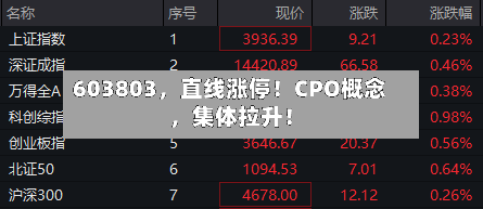 603803，直线涨停！CPO概念，集体拉升！-第3张图片