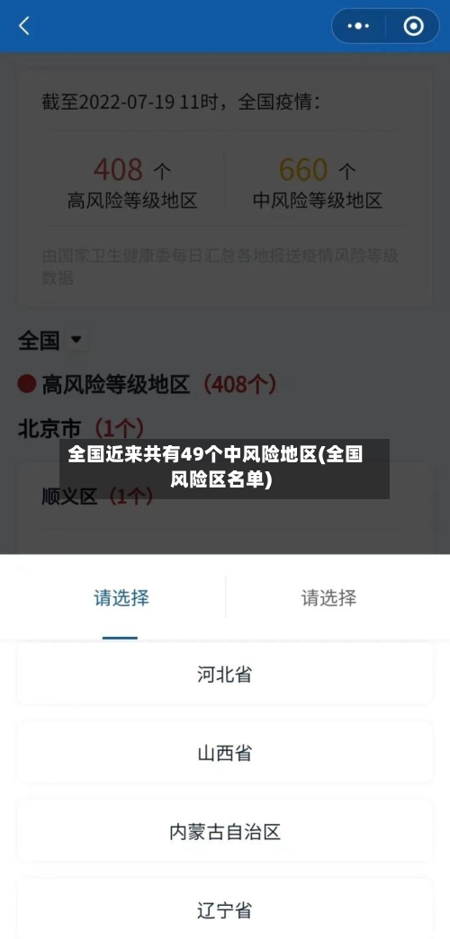 全国近来共有49个中风险地区(全国风险区名单)-第2张图片