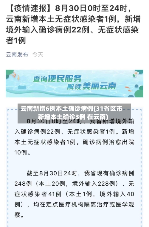 云南新增6例本土确诊病例(31省区市新增本土确诊3例 在云南)
