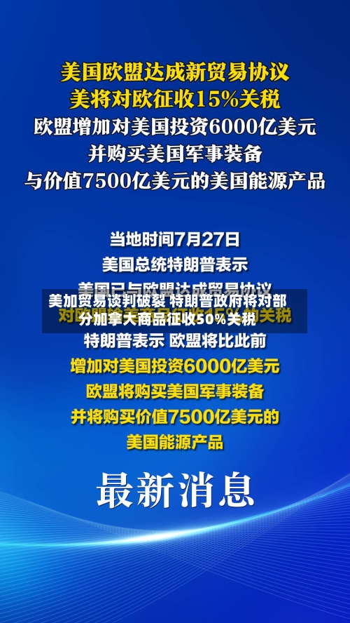 美加贸易谈判破裂 特朗普政府将对部分加拿大商品征收50%关税-第2张图片