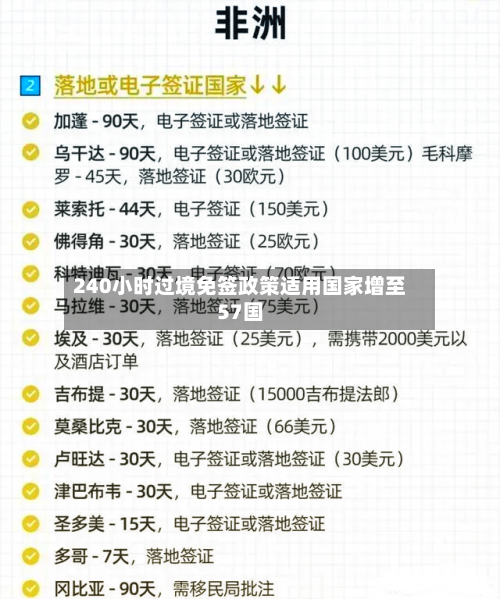 240小时过境免签政策适用国家增至57国-第3张图片