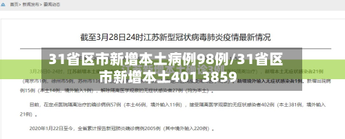 31省区市新增本土病例98例/31省区市新增本土401 3859