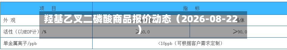 羟基乙叉二磷酸商品报价动态（2026-08-22）-第2张图片