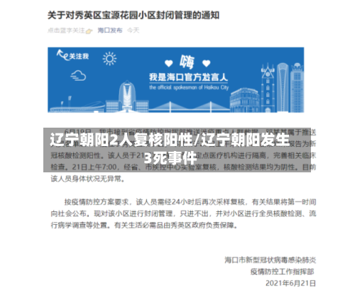 辽宁朝阳2人复核阳性/辽宁朝阳发生3死事件-第2张图片
