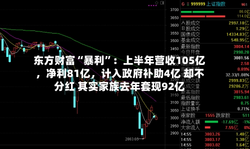 东方财富“暴利”：上半年营收105亿	，净利81亿，计入政府补助4亿 却不分红 其实家族去年套现92亿-第3张图片