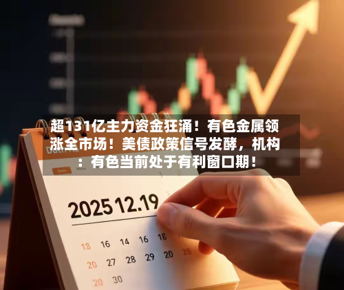 超131亿主力资金狂涌！有色金属领涨全市场！美债政策信号发酵，机构：有色当前处于有利窗口期！-第2张图片