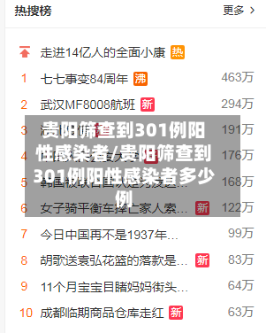 贵阳筛查到301例阳性感染者/贵阳筛查到301例阳性感染者多少例-第2张图片