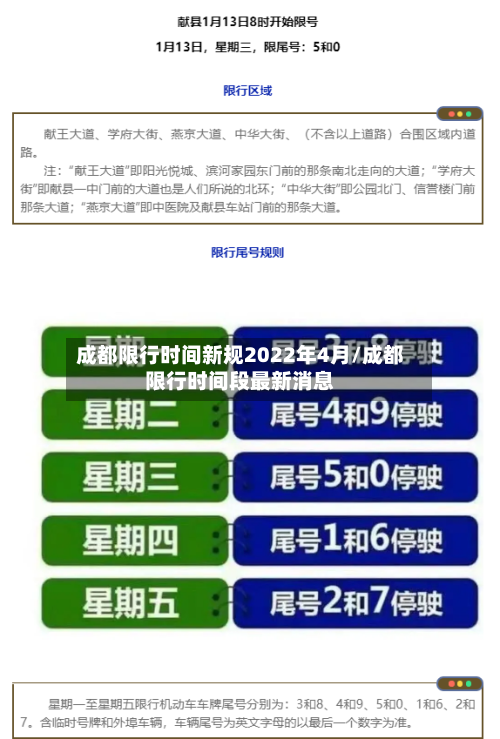 成都限行时间新规2022年4月/成都限行时间段最新消息-第3张图片