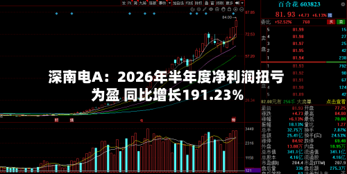 深南电A：2026年半年度净利润扭亏为盈 同比增长191.23%