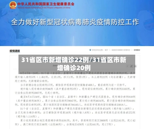 31省区市新增确诊22例/31省区市新增确诊20例-第2张图片