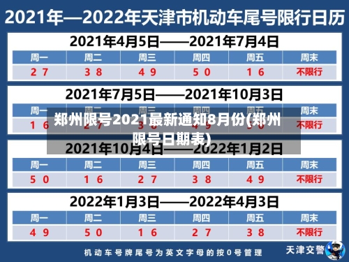 郑州限号2021最新通知8月份(郑州限号日期表)