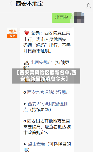 【西安高风险区最新名单,西安高新最新消息今天】
