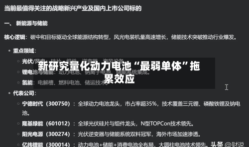 新研究量化动力电池“最弱单体”拖累效应-第2张图片