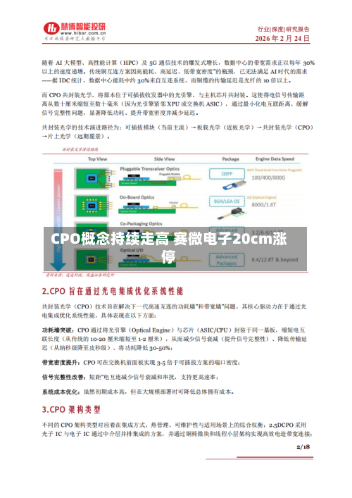 CPO概念持续走高 赛微电子20cm涨停