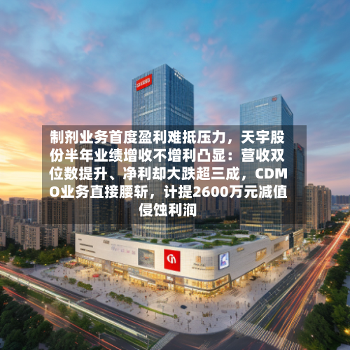 制剂业务首度盈利难抵压力，天宇股份半年业绩增收不增利凸显：营收双位数提升、净利却大跌超三成，CDMO业务直接腰斩	，计提2600万元减值侵蚀利润-第2张图片
