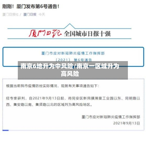 南京6地升为中风险/南京一区域升为高风险-第2张图片