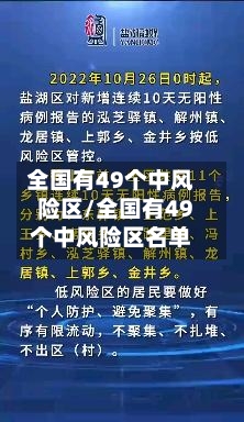 全国有49个中风险区/全国有49个中风险区名单