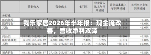 我乐家居2026年半年报：现金流改善	，营收净利双降-第3张图片